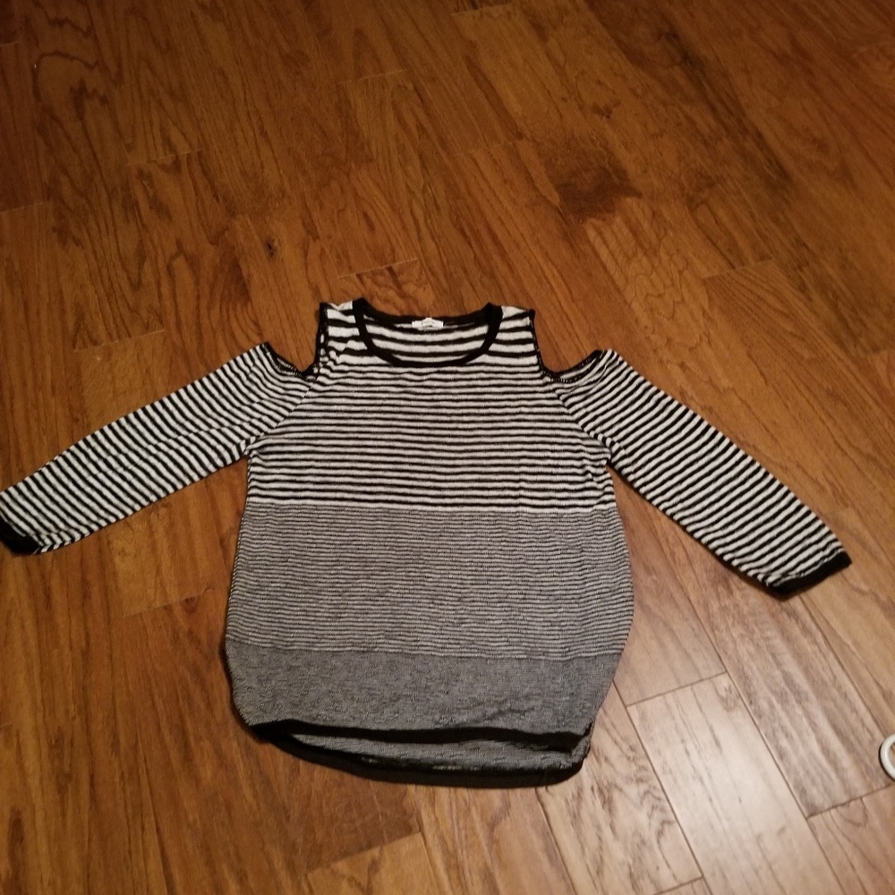 Maurices cold shoulder striped sweater